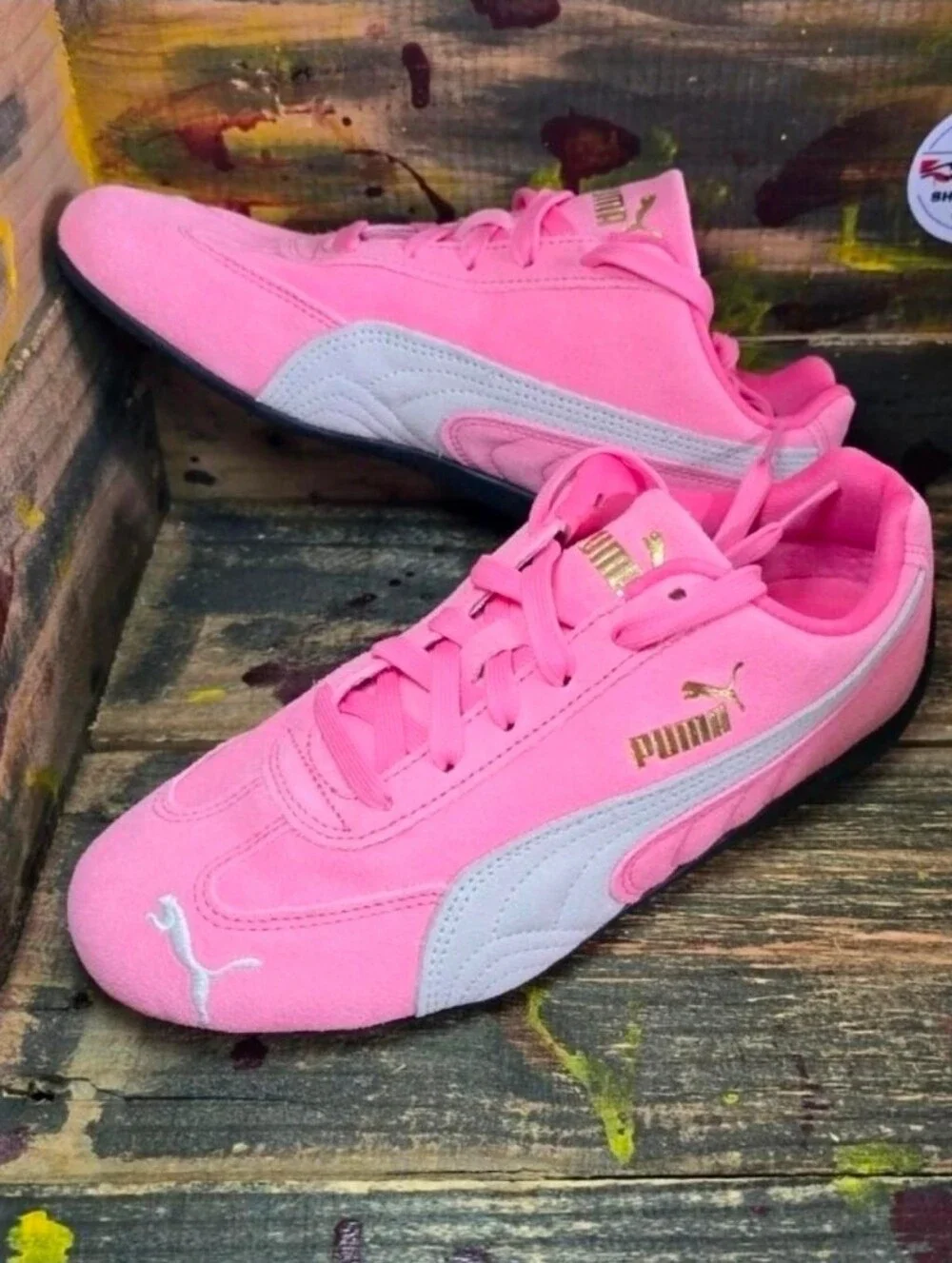 Puma Speedcat OG Youth Size 5 = Women 6.5 Pink Retro Sneakers Shoes 401698-05